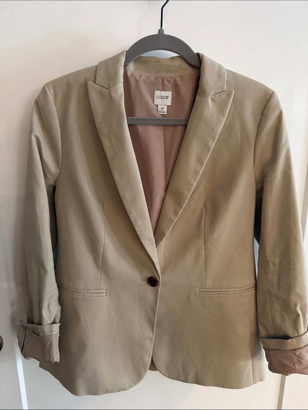 J. Crew Women's Single-Button Khaki Blazer